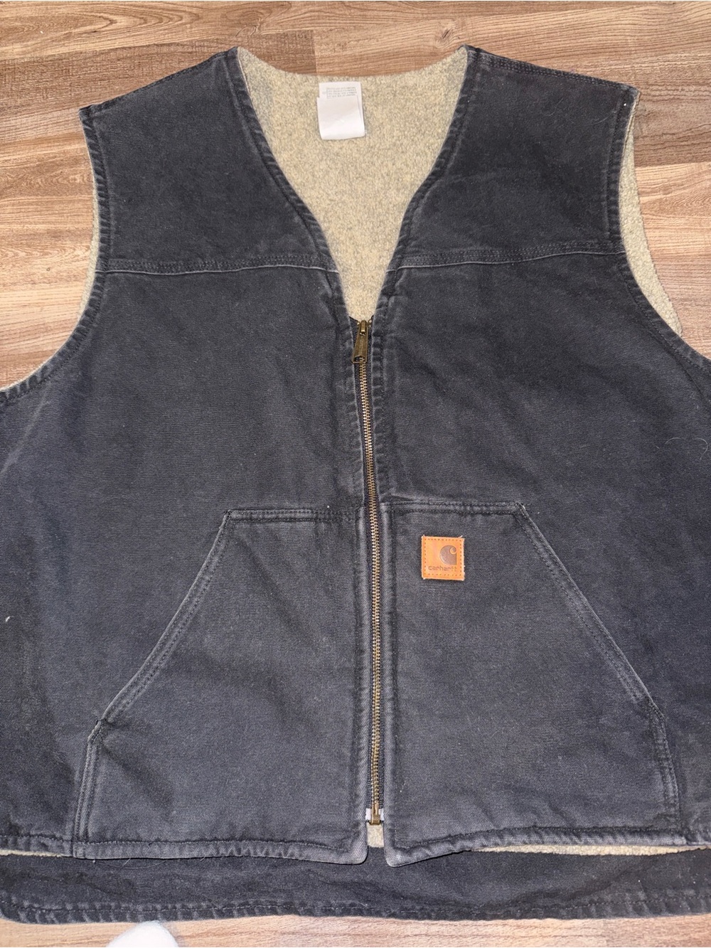 Carhartt Black Quilted Vest - Lined Zip Front